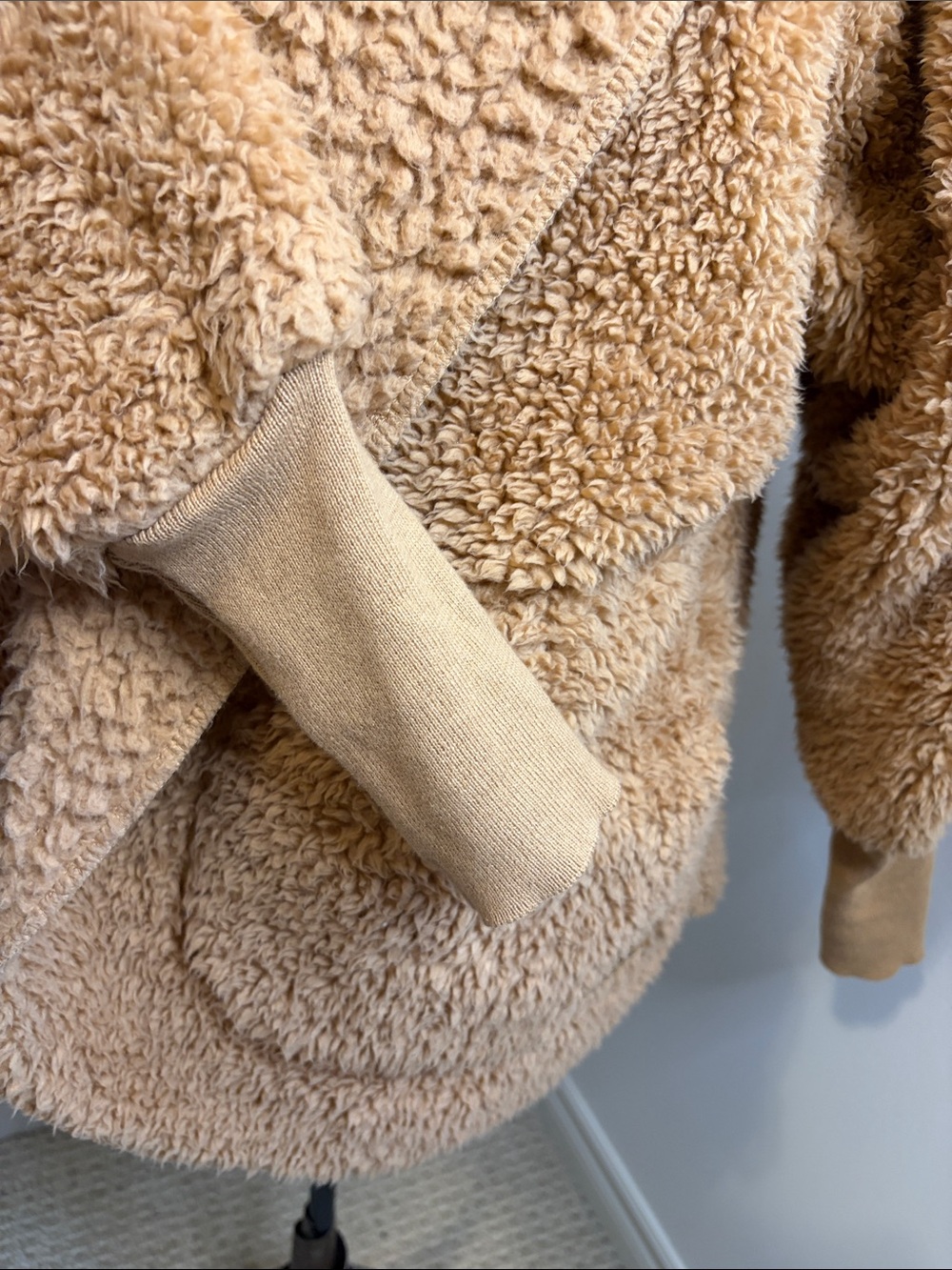 NORDIC BEACH Original Sherpa Wrap Jacket Camel ONE SIZE - Picture 6 of 15